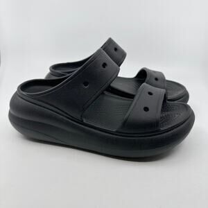 Crocs Unisex Black Clog Slip On Sandal Black M7 W9 Rubber Water Shoe Open Toe